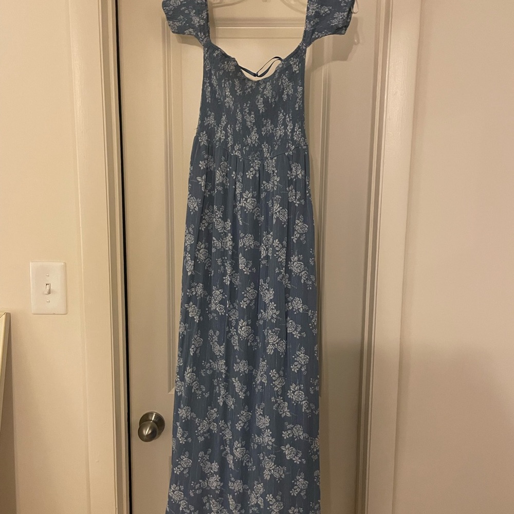 Blue Rain Floral Sundress
